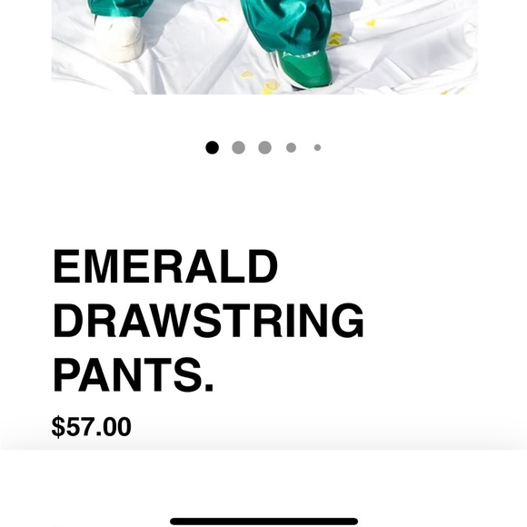 MM Designs Emerald Green Satin Pants w/ Yellow Heart Detail - Picture 12 of 12